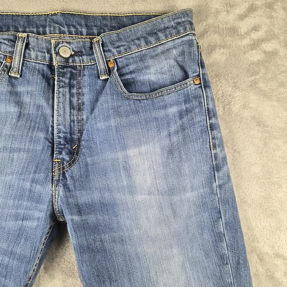 Levis 511 Jeans Mens 34x29 Blue Denim Slim Fit Medium Wash Stretch Whiskered